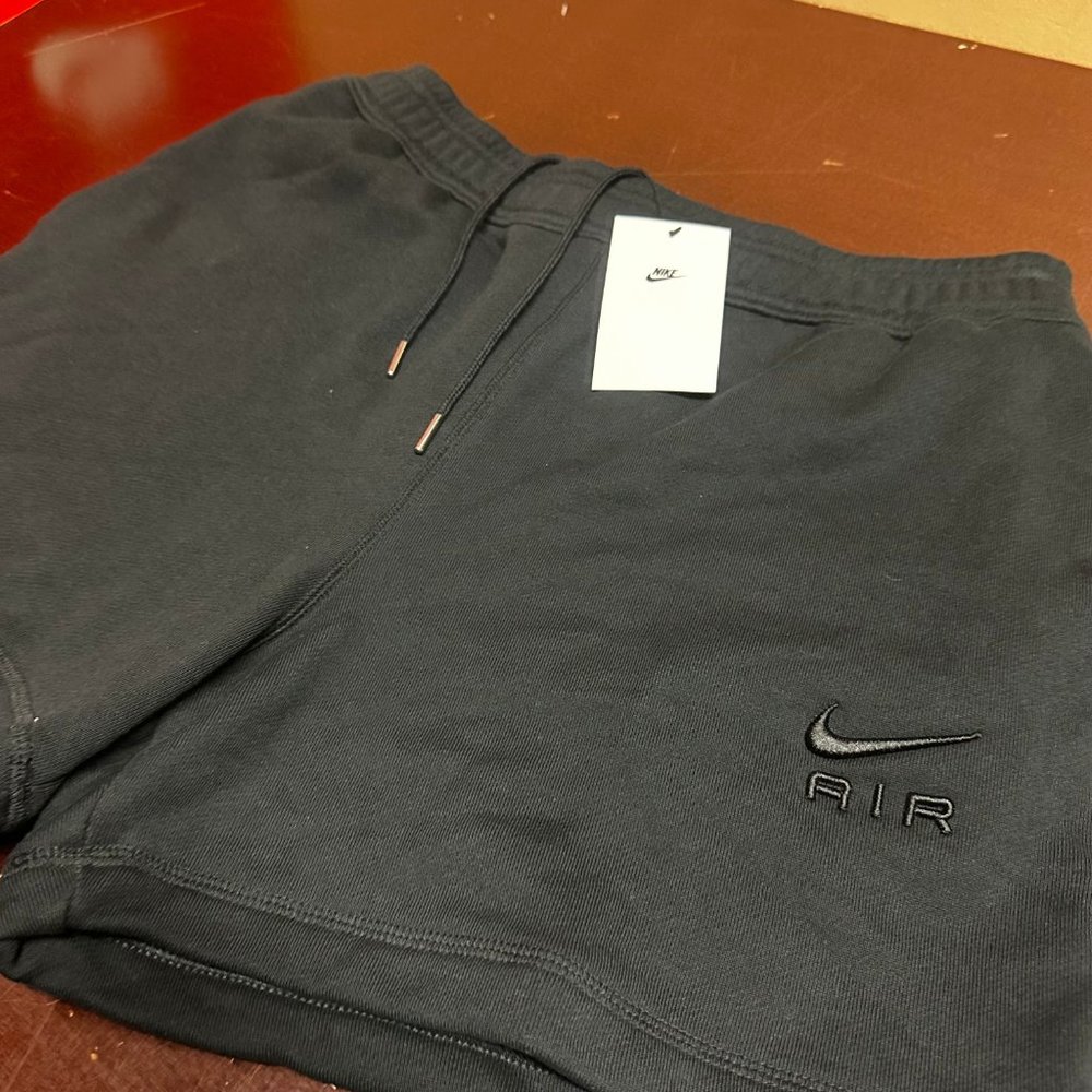 Nike Mens Black Sportswear Air French Terry Standard Fit Drawcord Sweat Shorts - Picture 2 of 6